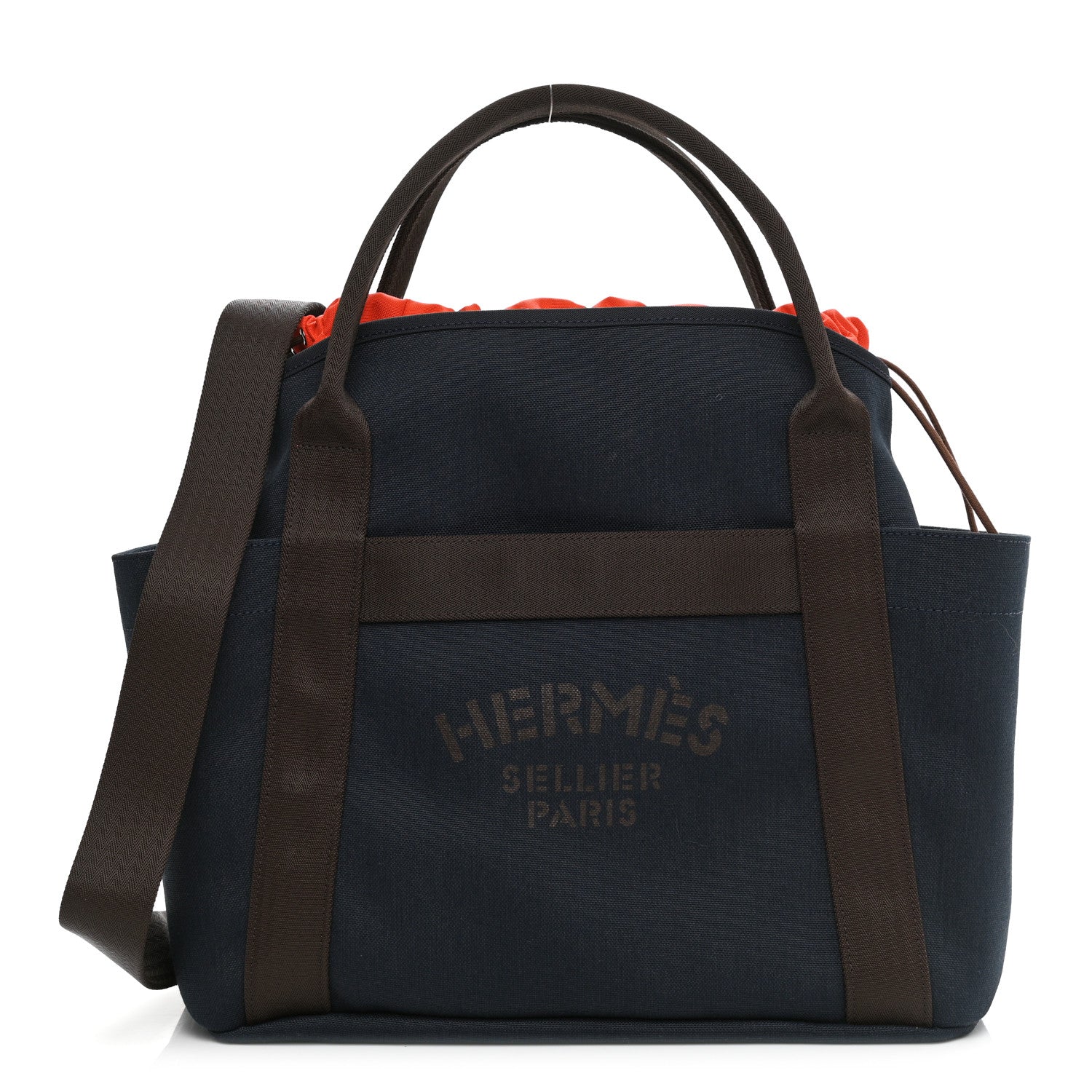 Hermes Canvas The Grooming Bag Bleu Navy Feu 1 of 15