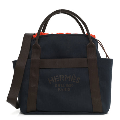 Hermes Canvas The Grooming Bag Bleu Navy Feu 1 of 15