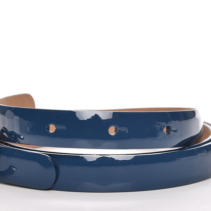 Chanel Patent CC Logo Skinny Belt 95 38 Blue 5 of 6