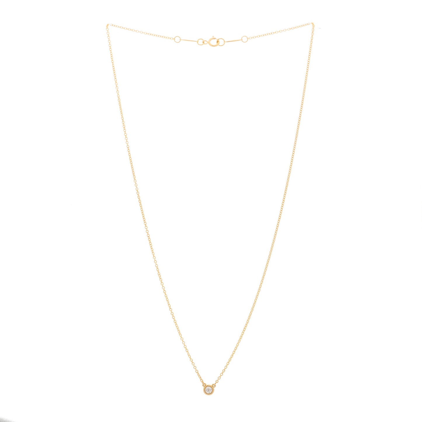 18K Rose Gold Diamond .07ct Elsa Peretti Diamonds by the Yard Pendant Necklace