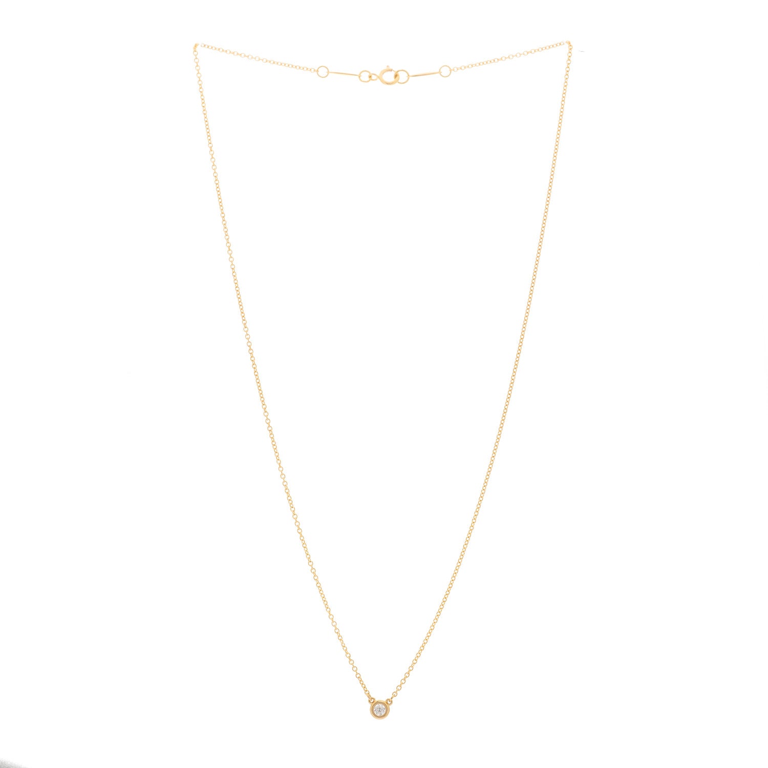 Tiffany 18K Rose Gold Diamond .07ct Elsa Peretti Diamonds by the Yard Pendant Necklace 2 of 4