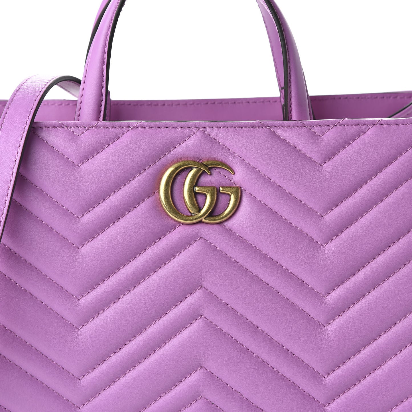 Calfskin Matelasse Small GG Marmont Tote Candy Mousse