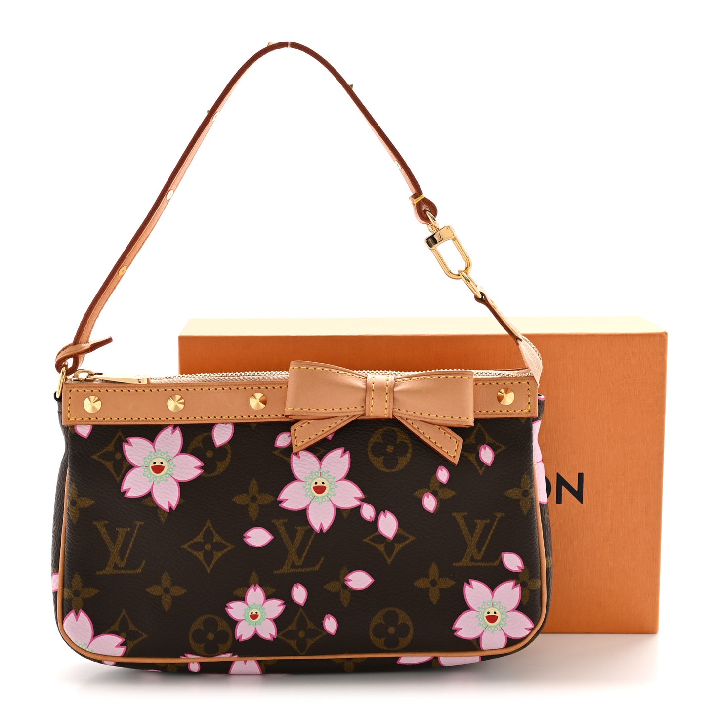 Monogram Cherry Blossom Pochette Accessories Brown