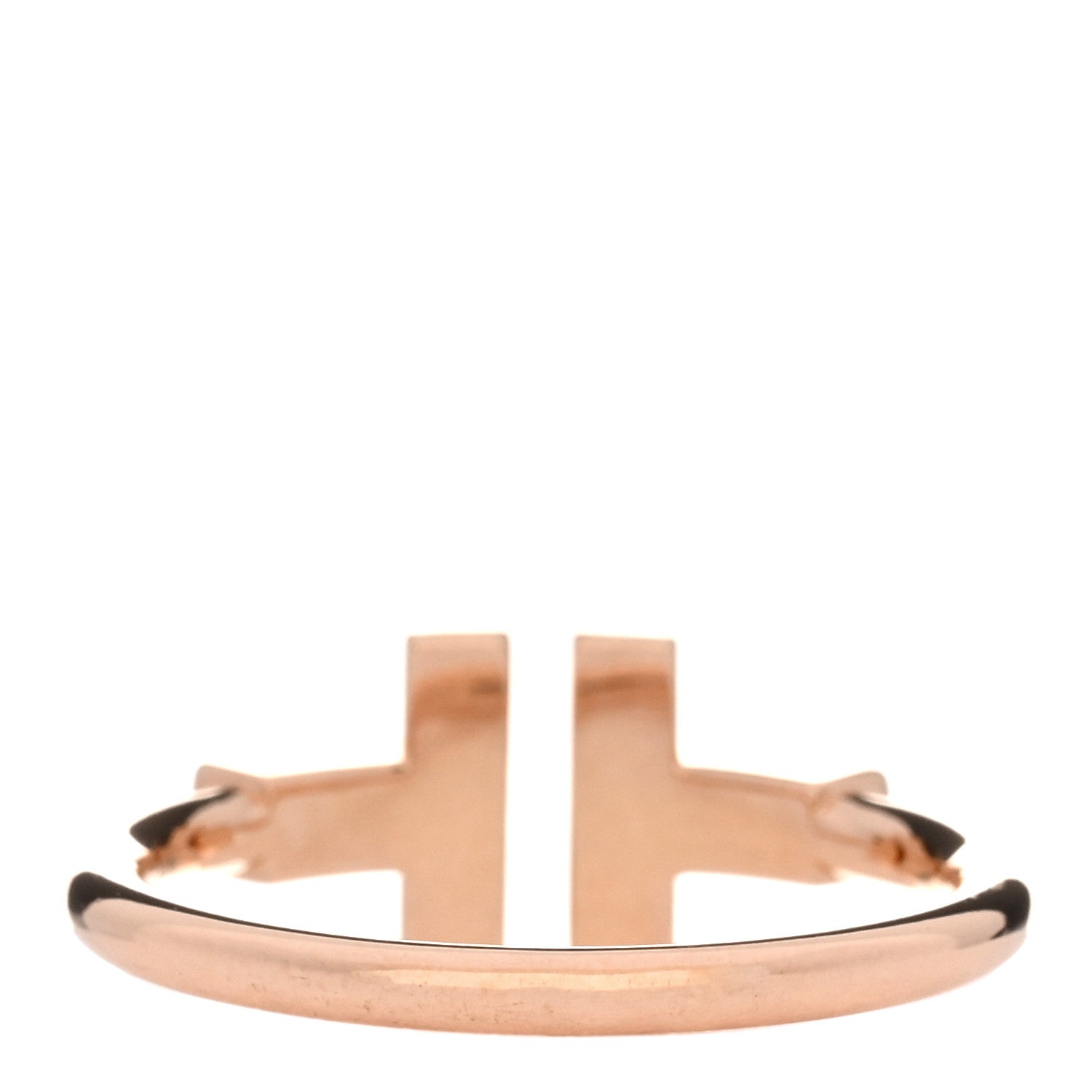 Tiffany 18K Rose Gold Diamond Mother of Pearl T Wire Ring 57 8 3 of 4