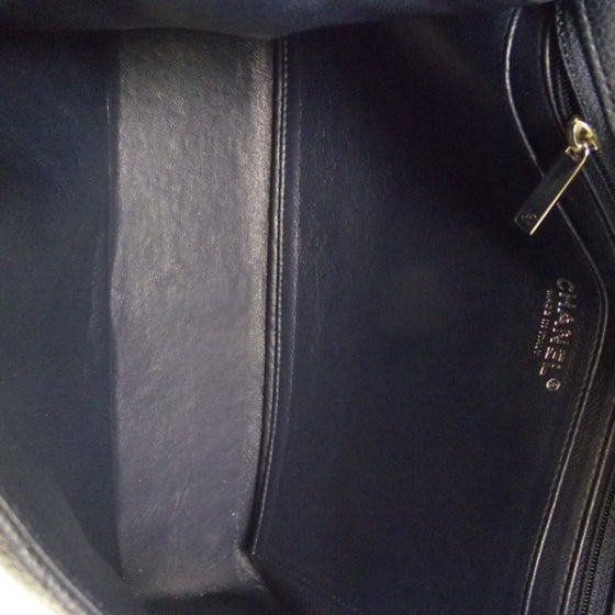 Caviar JUMBO Classic Flap Dark Navy Blue