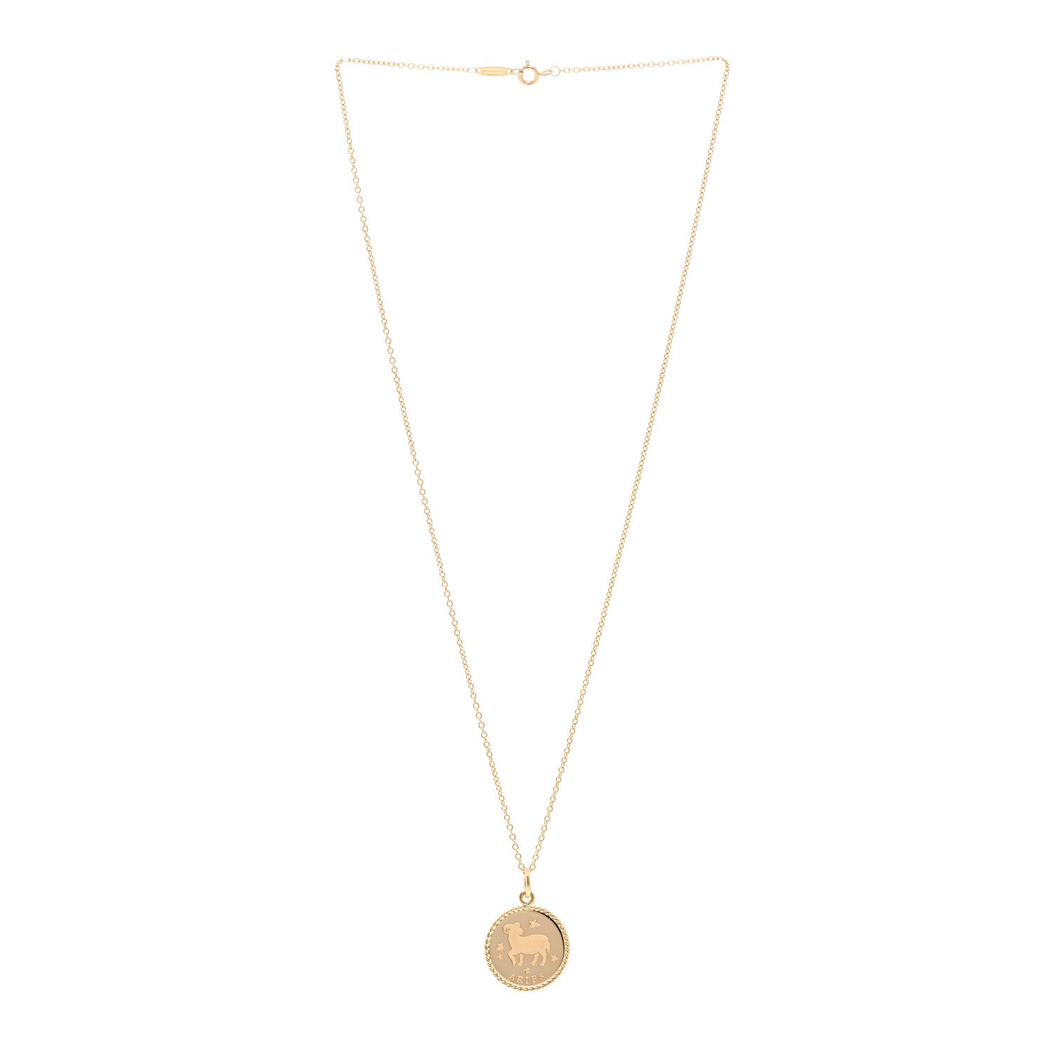 Tiffany 18K Yellow Gold Zodiac Aries Pendant Necklace 3 of 5