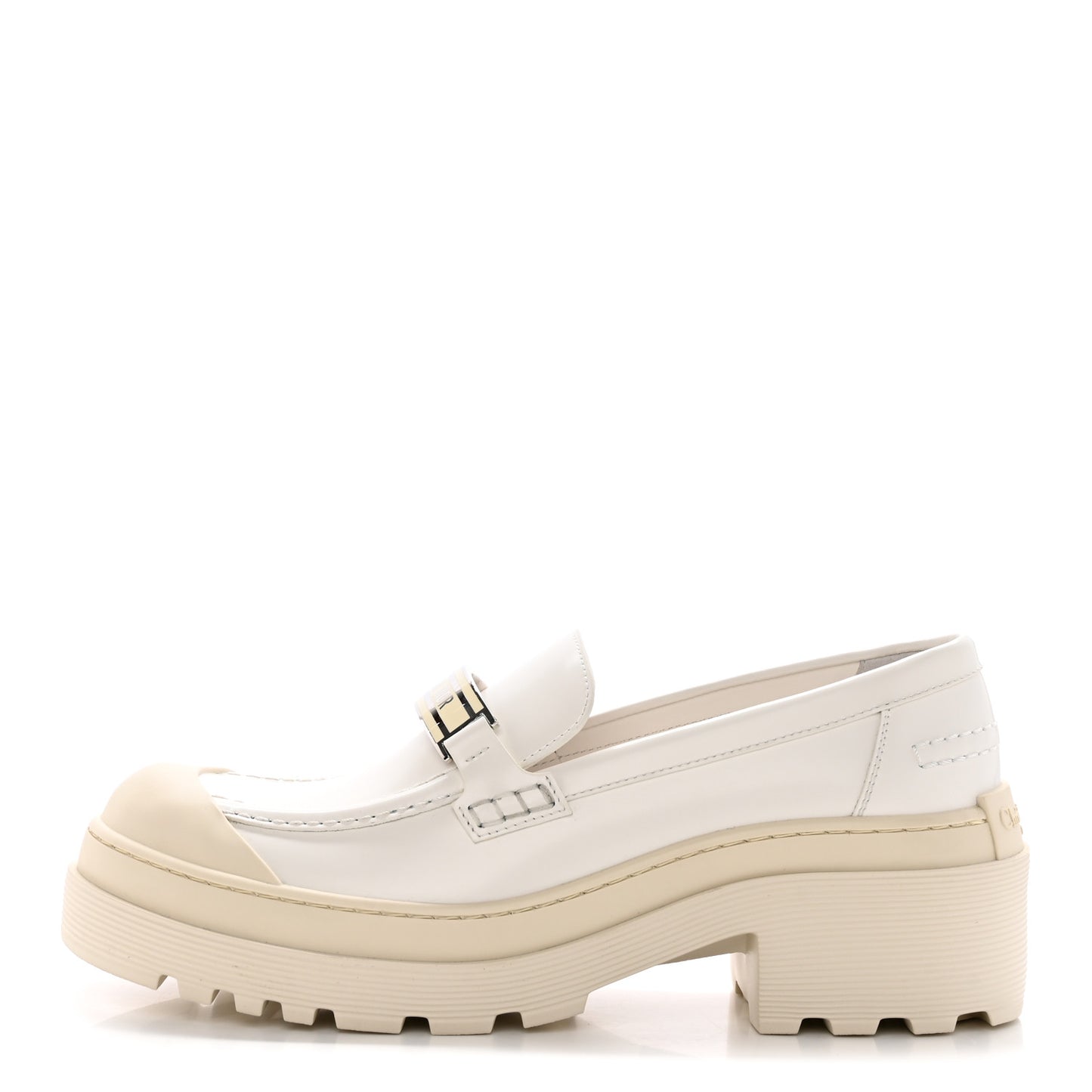 Brushed Calfskin Dior Code Lug Sole Platform 35mm Loafers 41 White