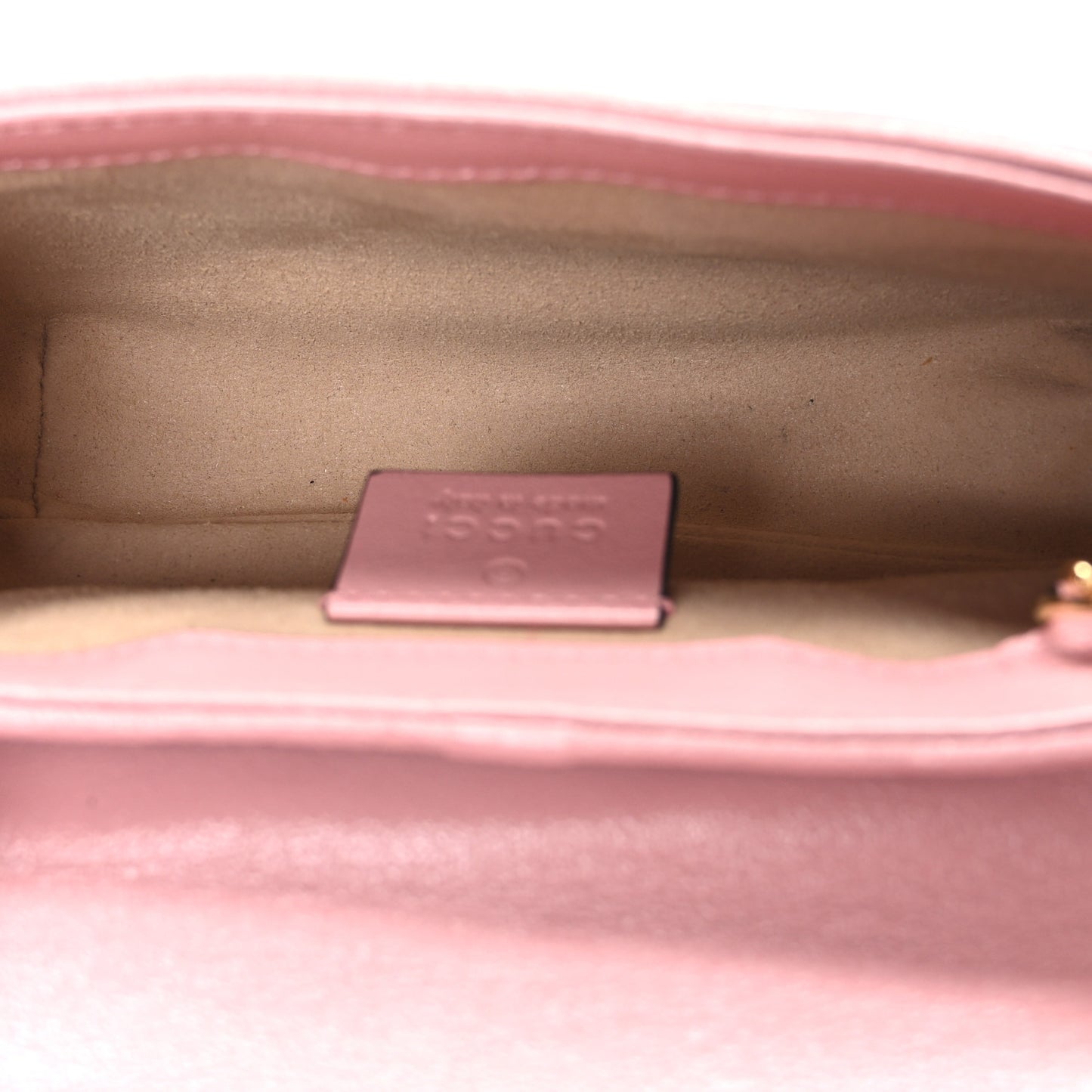 Azalea Calfskin Enamel Matelasse Diagonal Super Mini Torchon GG Marmont Shoulder Bag New Cherry Red Wild Rose