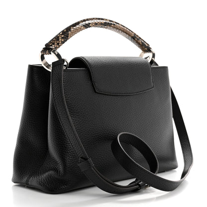 Louis Vuitton Taurillon Snakeskin Capucines MM Black 3 of 10