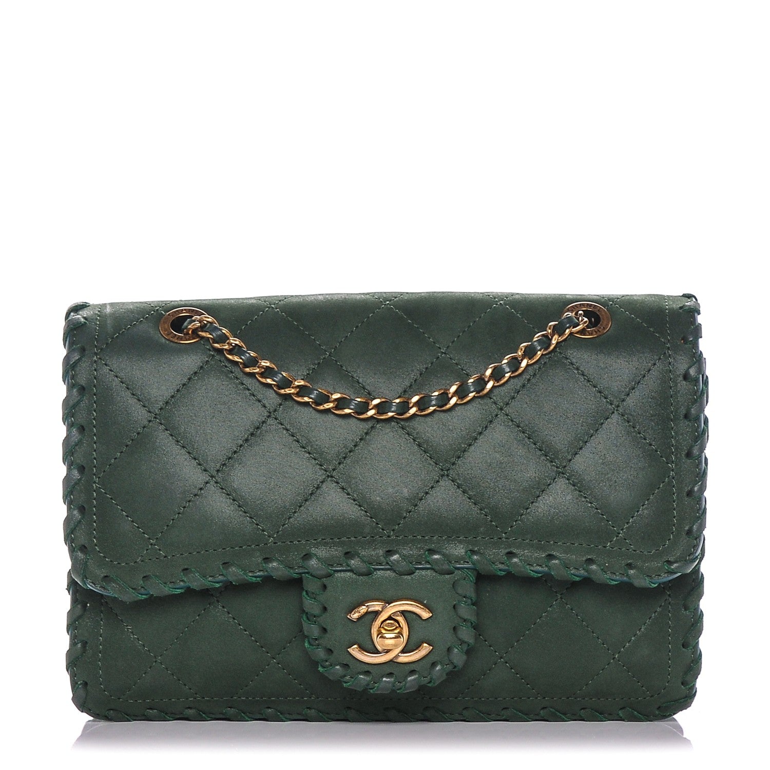 Chanel Metallic Calfskin Small Happy Stitch Flap Green 1 of 7