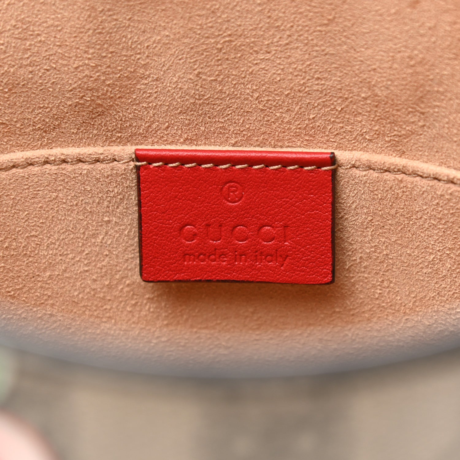 Gucci GG Supreme Monogram Apple Large Cosmetic Case Beige Multicolor Lobster Red 6 of 8