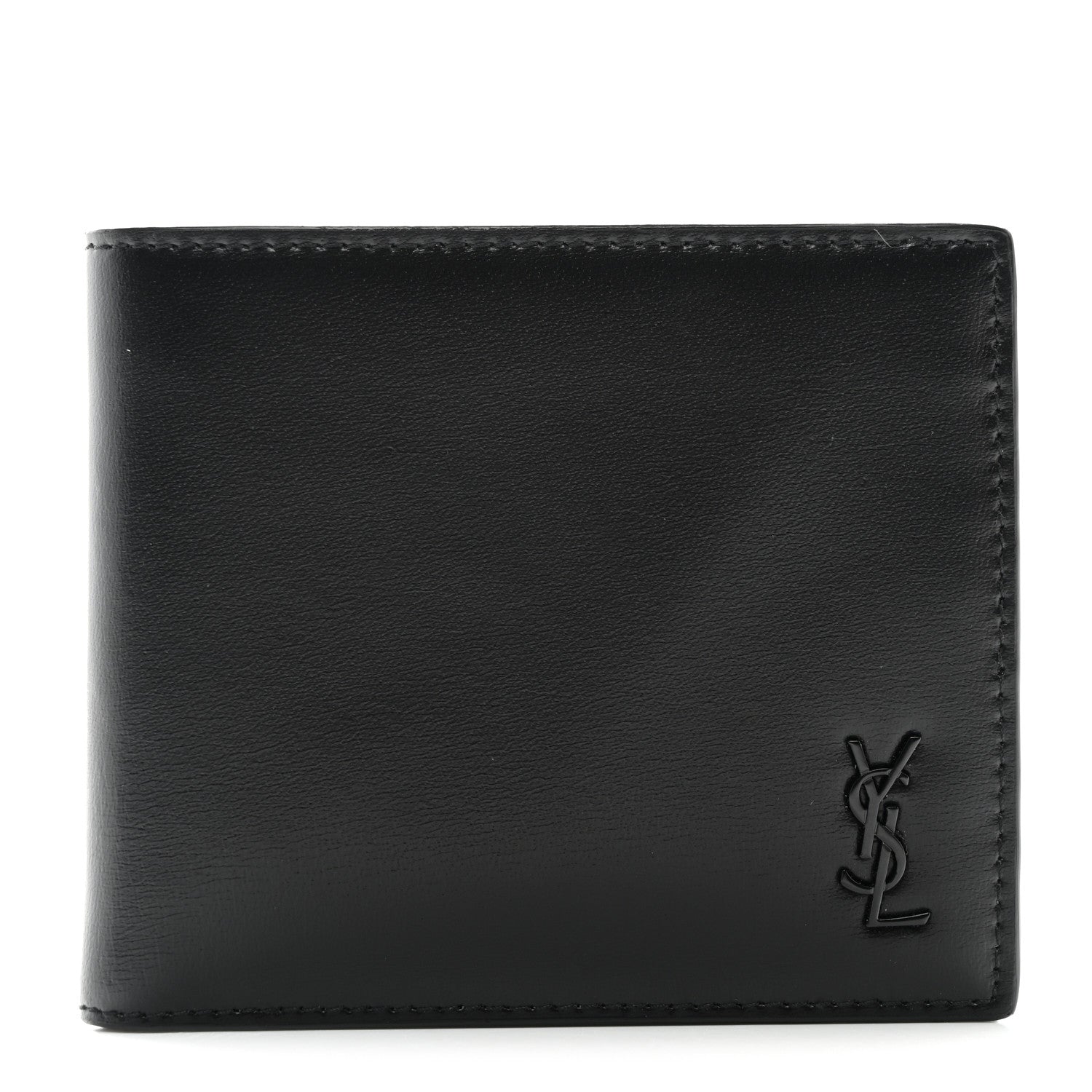 Saint Laurent Matte Calfskin Tiny Cassandre East West Wallet Black 1 of 7