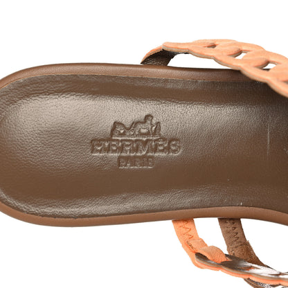 Hermes Suede Chaine d'Ancre Nude Sandals 36 7 of 9