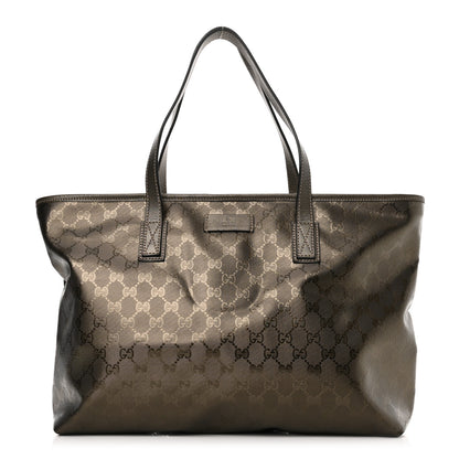Gucci Imprime Monogram Medium Zippered Shopping Tote Pewter 1 of 11