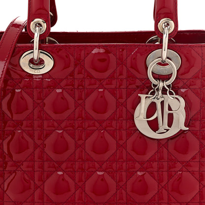 Christian Dior Patent Cannage Medium Lady Dior Red 8 of 11