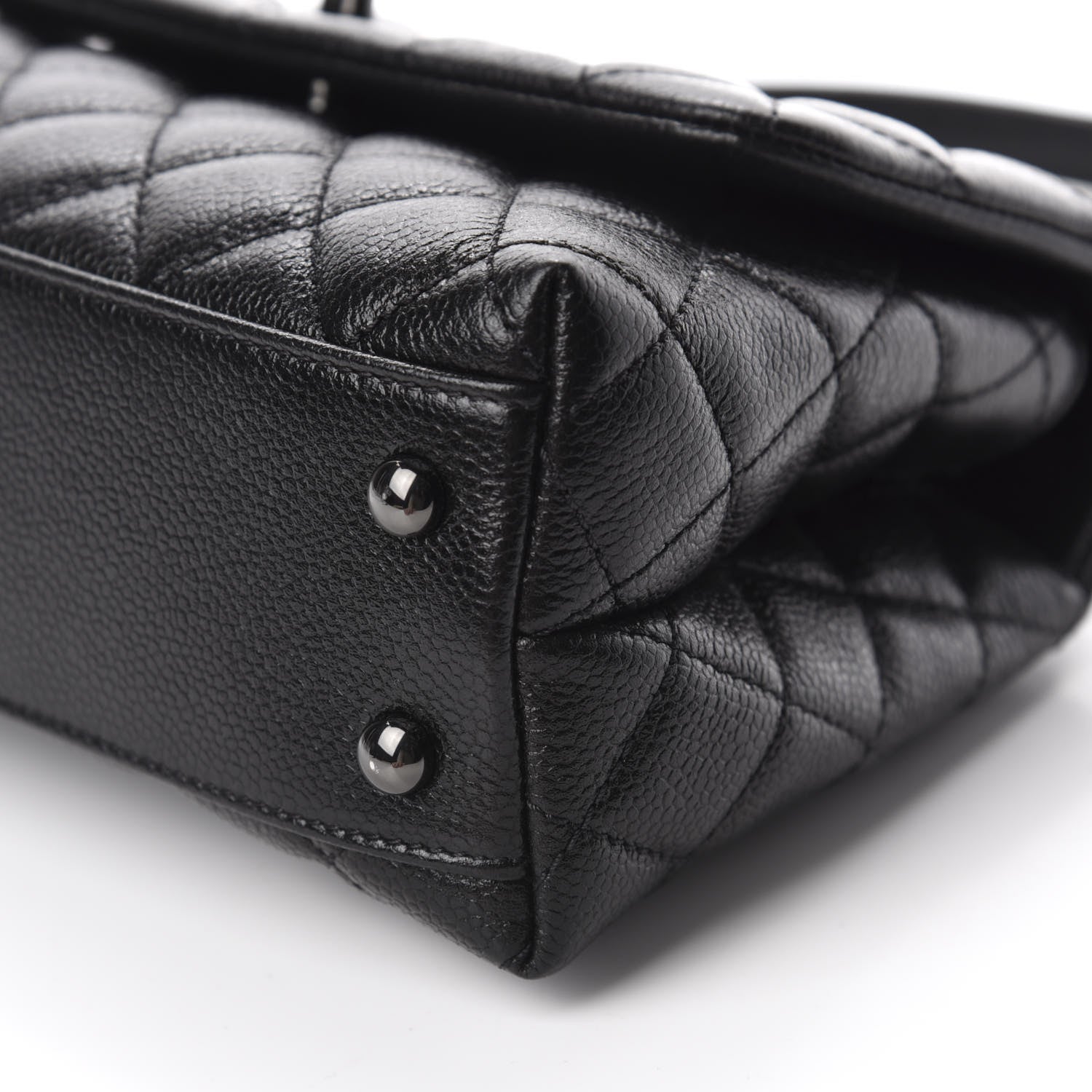Chanel Iridescent Caviar Quilted Mini Coco Handle Flap So Black 7 of 13