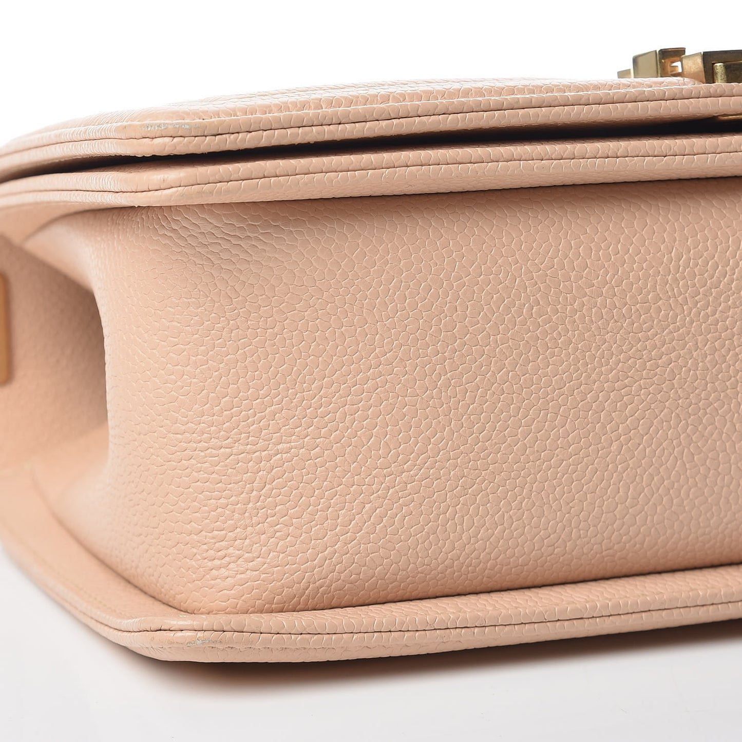 Caviar Quilted Medium Boy Flap Beige