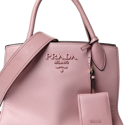 Prada Saffiano Cuir Calfskin Small Monochrome Top Handle Tote Pesco 15 of 15