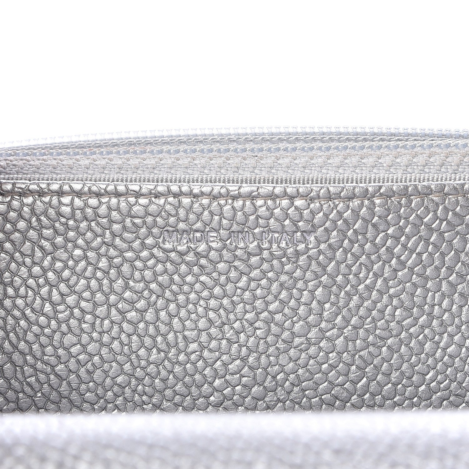 Chanel Metallic Caviar Quilted Wallet on Chain WOC Silver 7 of 12