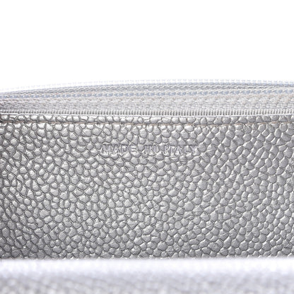 Chanel Metallic Caviar Quilted Wallet on Chain WOC Silver 7 of 12