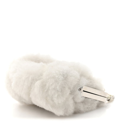 Chanel Shearling Sheepskin Lambskin Quilted Clutch With Chain White 9 of 11
