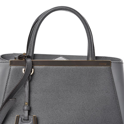 Fendi Vitello Elite Petite 2Jours Tote Grigio Grigio Chiaro 9 of 12