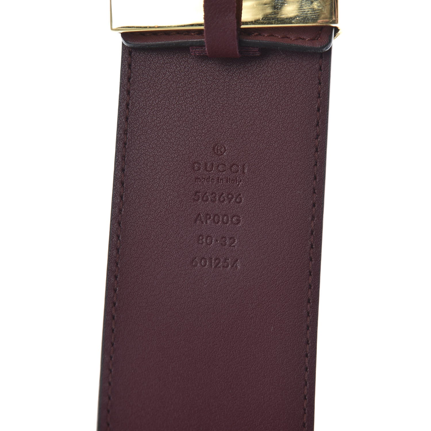 Gucci Calfskin Lizard Double G 50mm Belt 80 32 Vintage Bordeaux 3 of 5