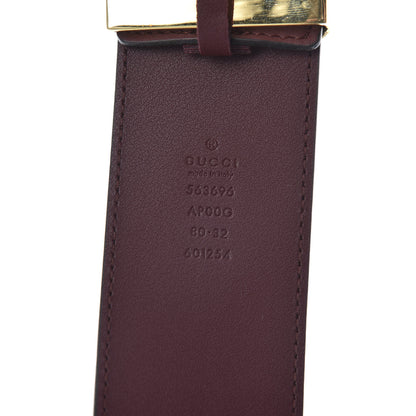 Gucci Calfskin Lizard Double G 50mm Belt 80 32 Vintage Bordeaux 3 of 5