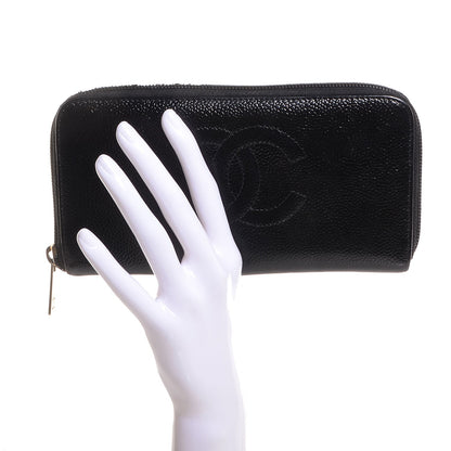 Chanel Caviar CC Zip Around Wallet Black 2 of 9