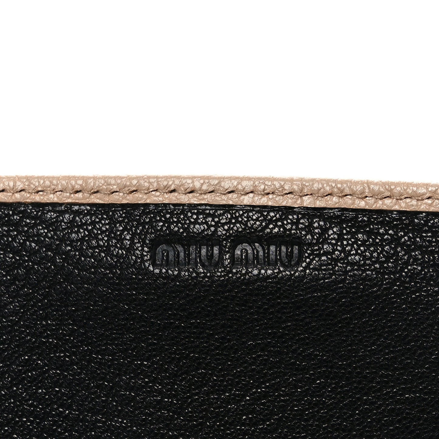 Goatskin Madras Bi-Color Wallet On Chain Beige Black