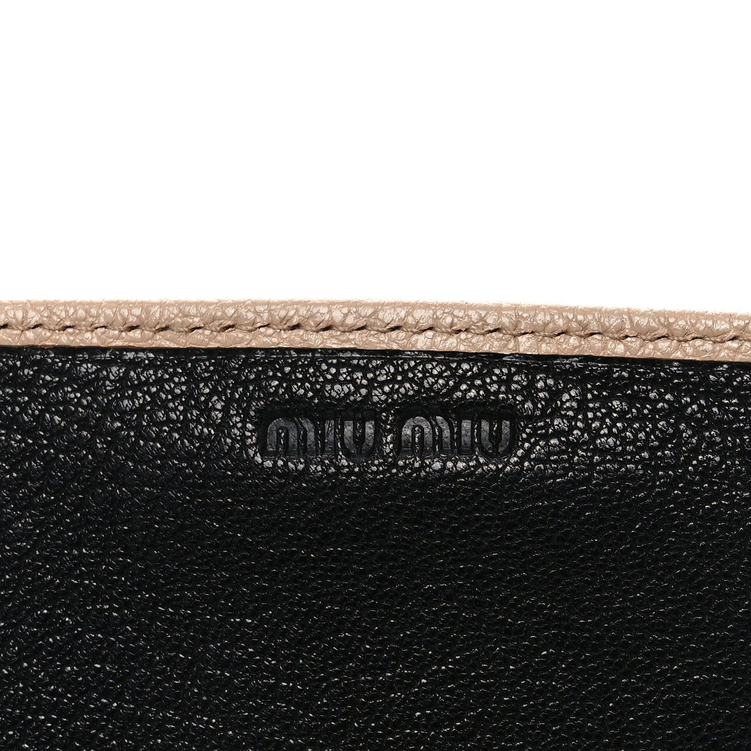 Miu Miu Goatskin Madras Bi-Color Wallet On Chain Beige Black 6 of 8