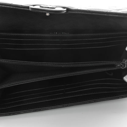 Chanel Crumpled Calfskin Quilted Large Flap Wallet So Black 5 of 9
