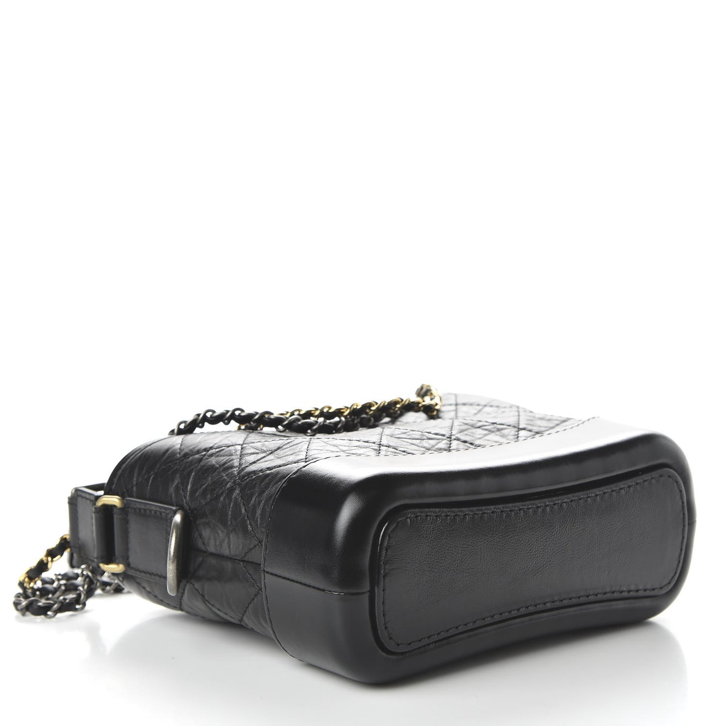 Aged Calfskin Quilted Small Gabrielle Hobo Black