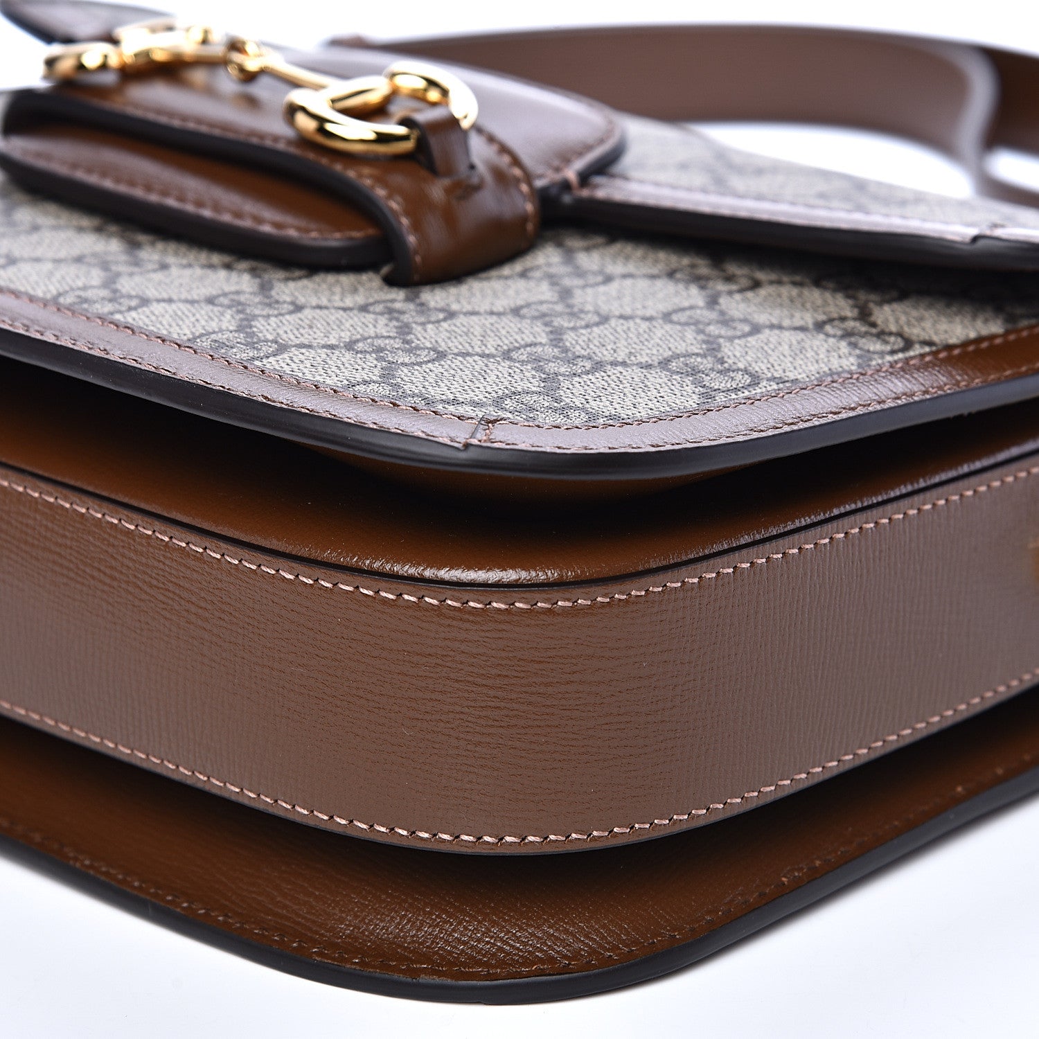 Gucci GG Supreme Monogram Horsebit 1955 Shoulder Bag Beige Brown Sugar 8 of 9