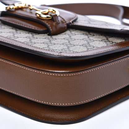 Gucci GG Supreme Monogram Horsebit 1955 Shoulder Bag Beige Brown Sugar 8 of 9