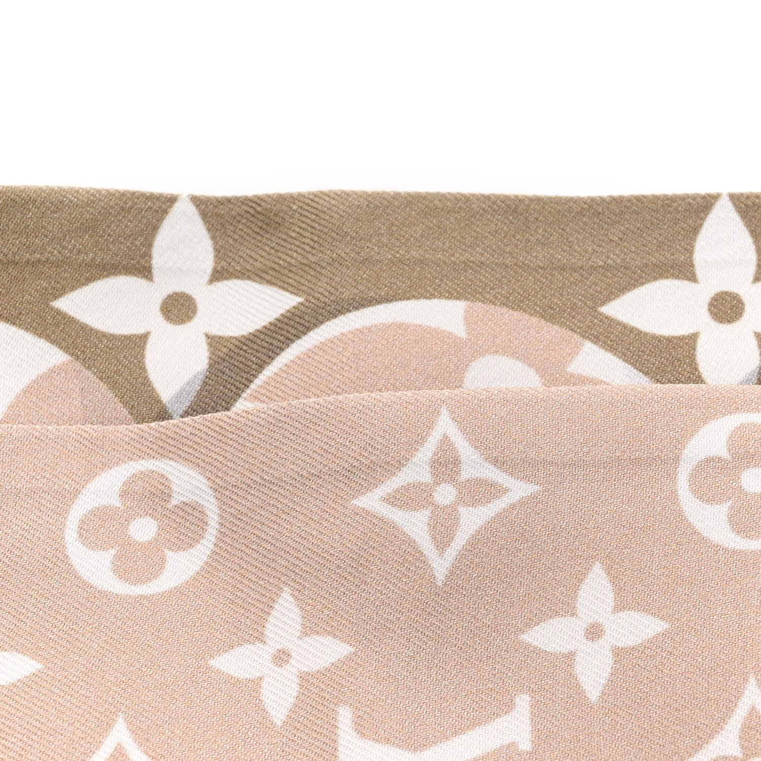 Louis Vuitton Silk Monogram Marbles Classic Bandeau Kaki Beige White 4 of 5