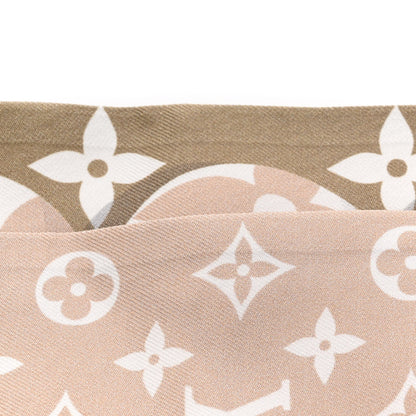 Louis Vuitton Silk Monogram Marbles Classic Bandeau Kaki Beige White 4 of 5