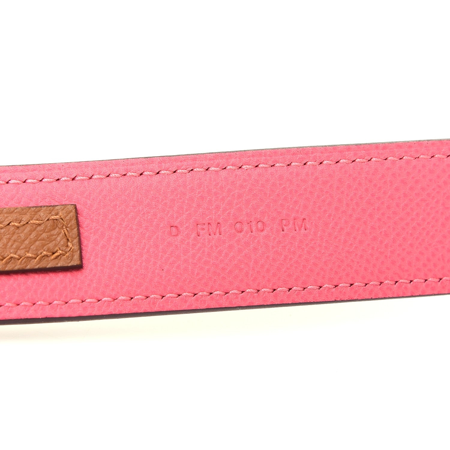 Hermes Epsom 30mm Tressage Au Galop Shoulder Strap Rose Azalee Senne Gold 4 of 5