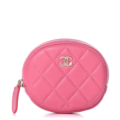 Chanel Iridescent Caviar Quilted Zip Around Classic Coin Purse Pink 1 of 8