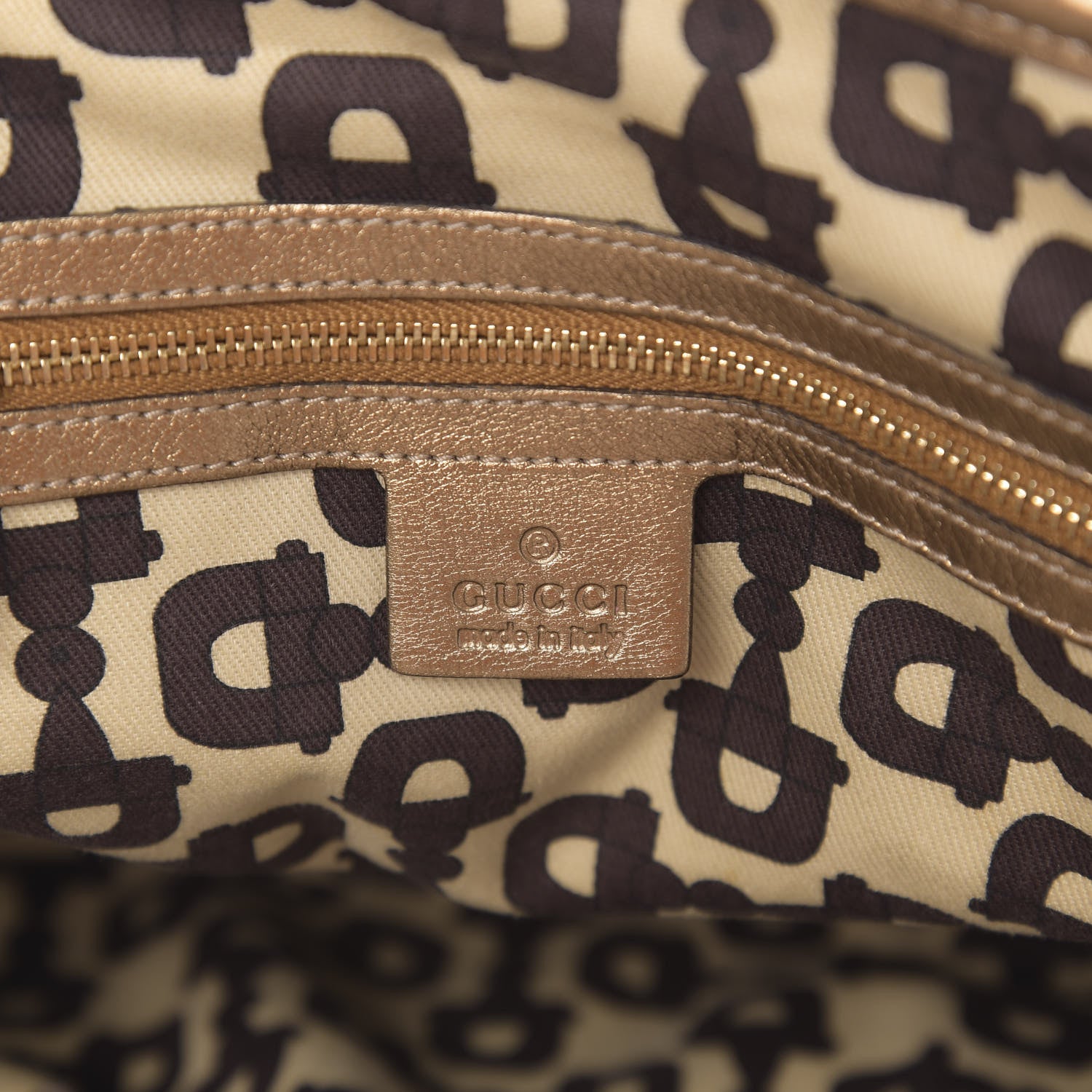 Gucci Monogram Large Jolicoeur Tote Gold 6 of 14