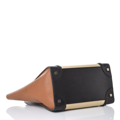 Celine Satin Calfskin Mini Tri-Color Luggage Seashell 4 of 9