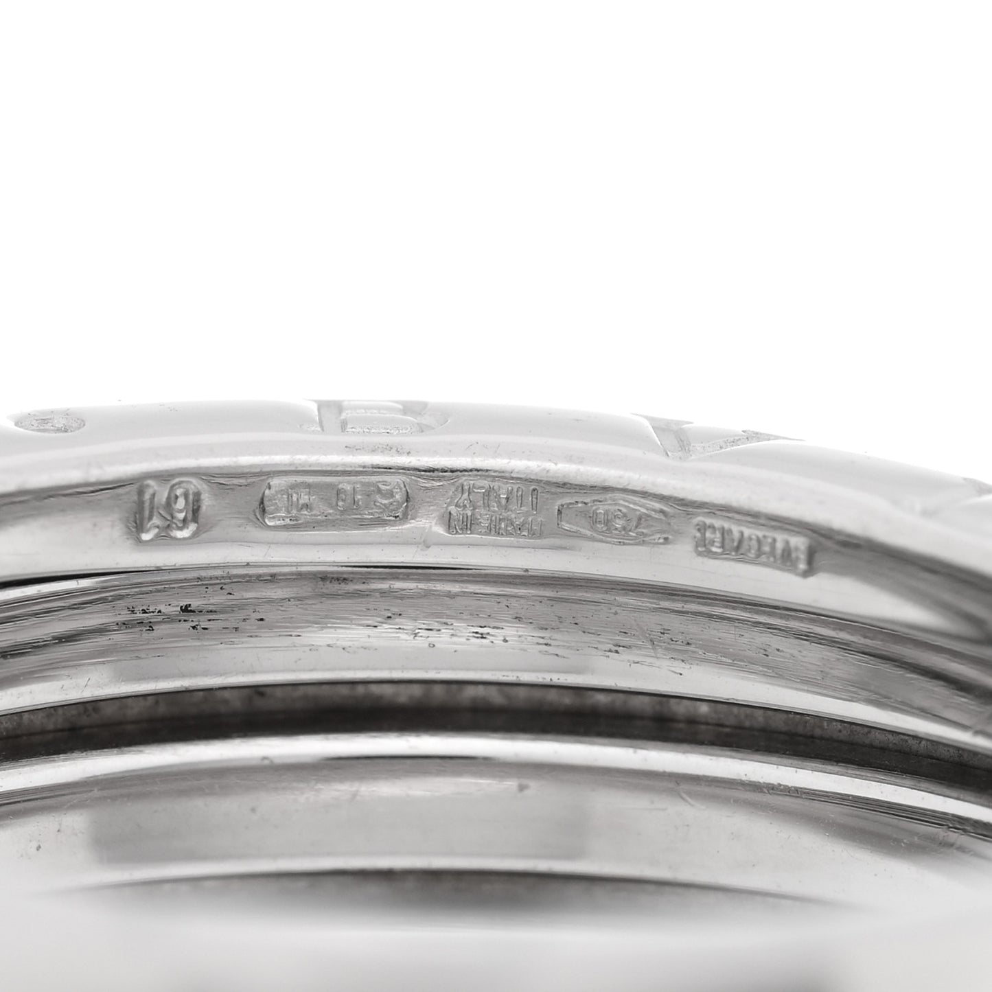 18K White Gold B.Zero1 Three-Band Ring 61 9.5