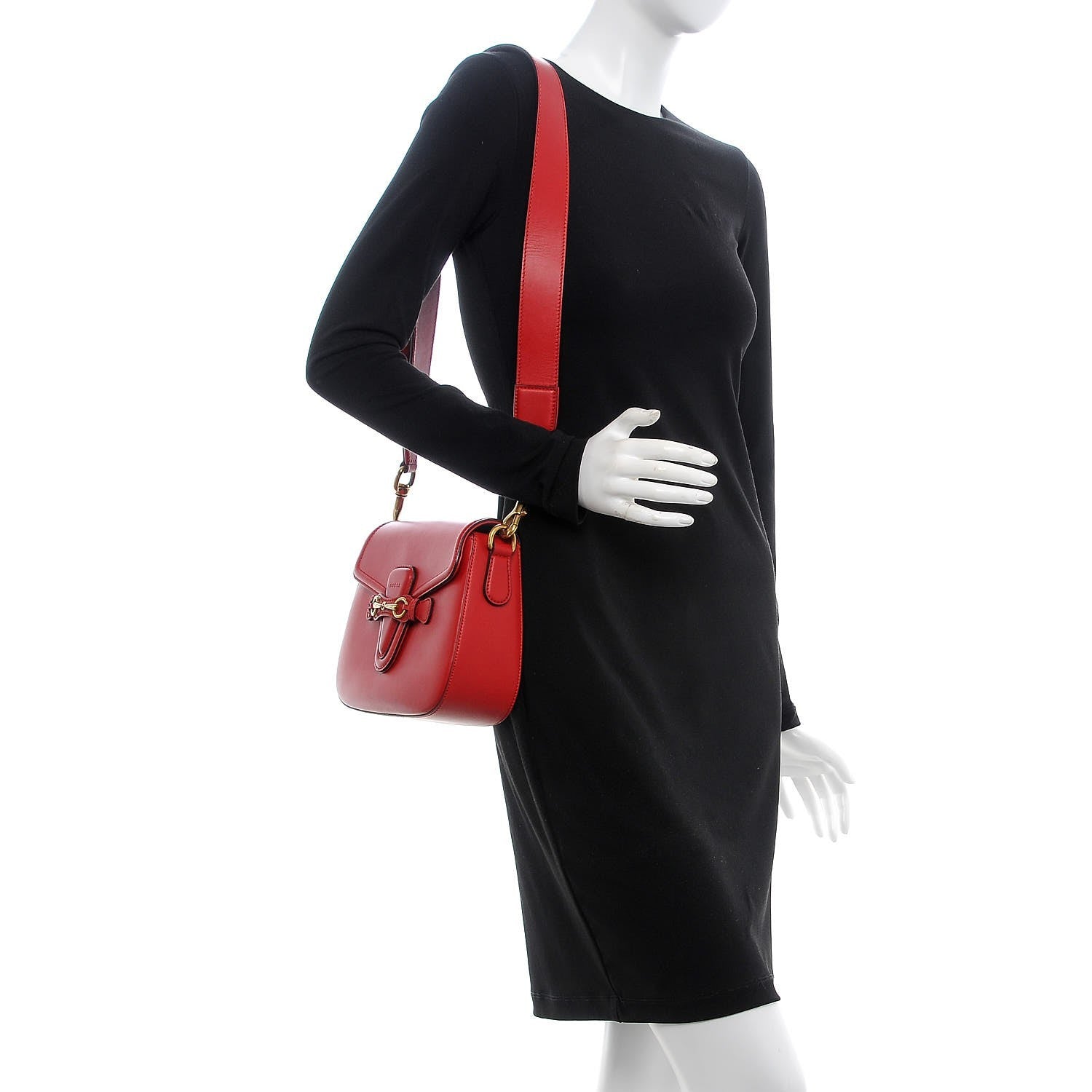 Gucci Ruinart Calfskin Medium Lady Web Shoulder Bag Hibiscus Red 2 of 10