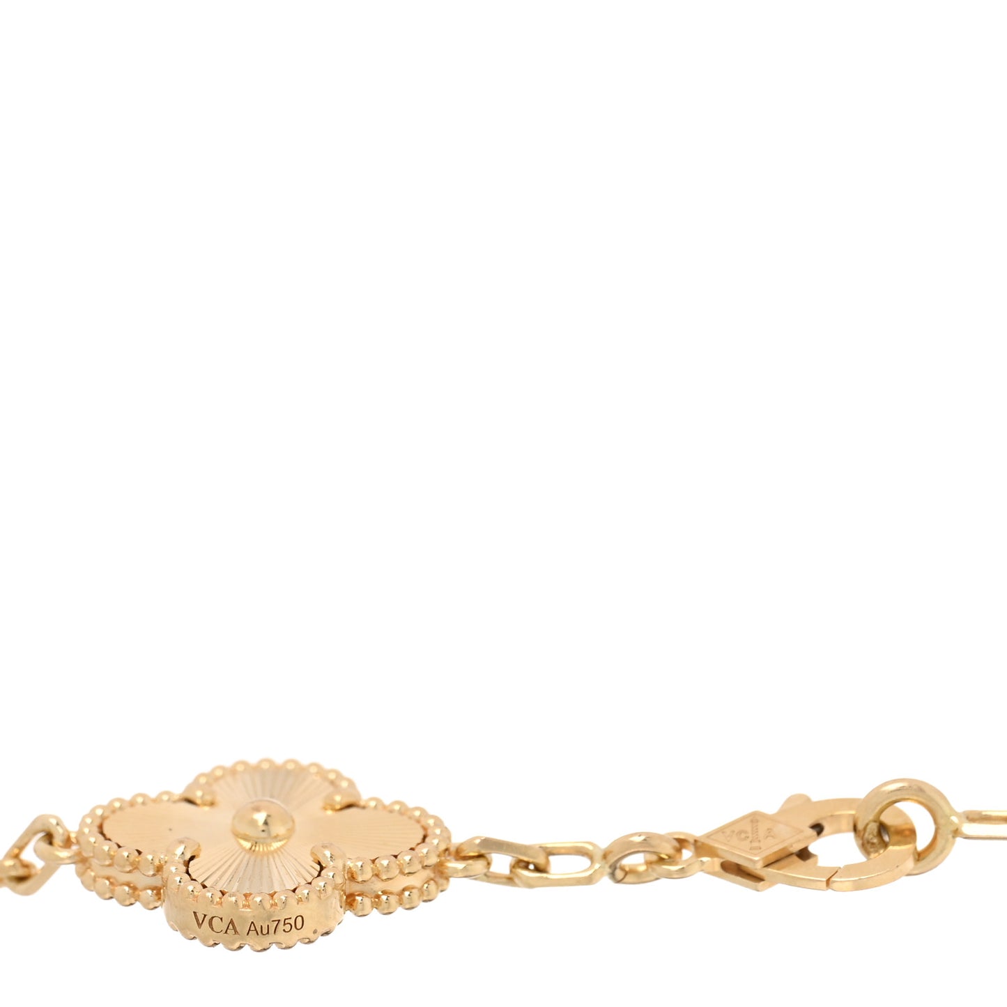 18K Yellow Gold 5 Motifs Guilloche Vintage Alhambra Bracelet
