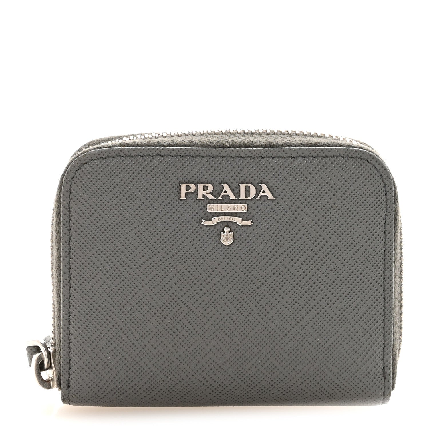 Prada Saffiano Metal Zip Coin Purse Marmo 1 of 7