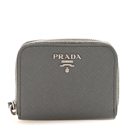 Prada Saffiano Metal Zip Coin Purse Marmo 1 of 7