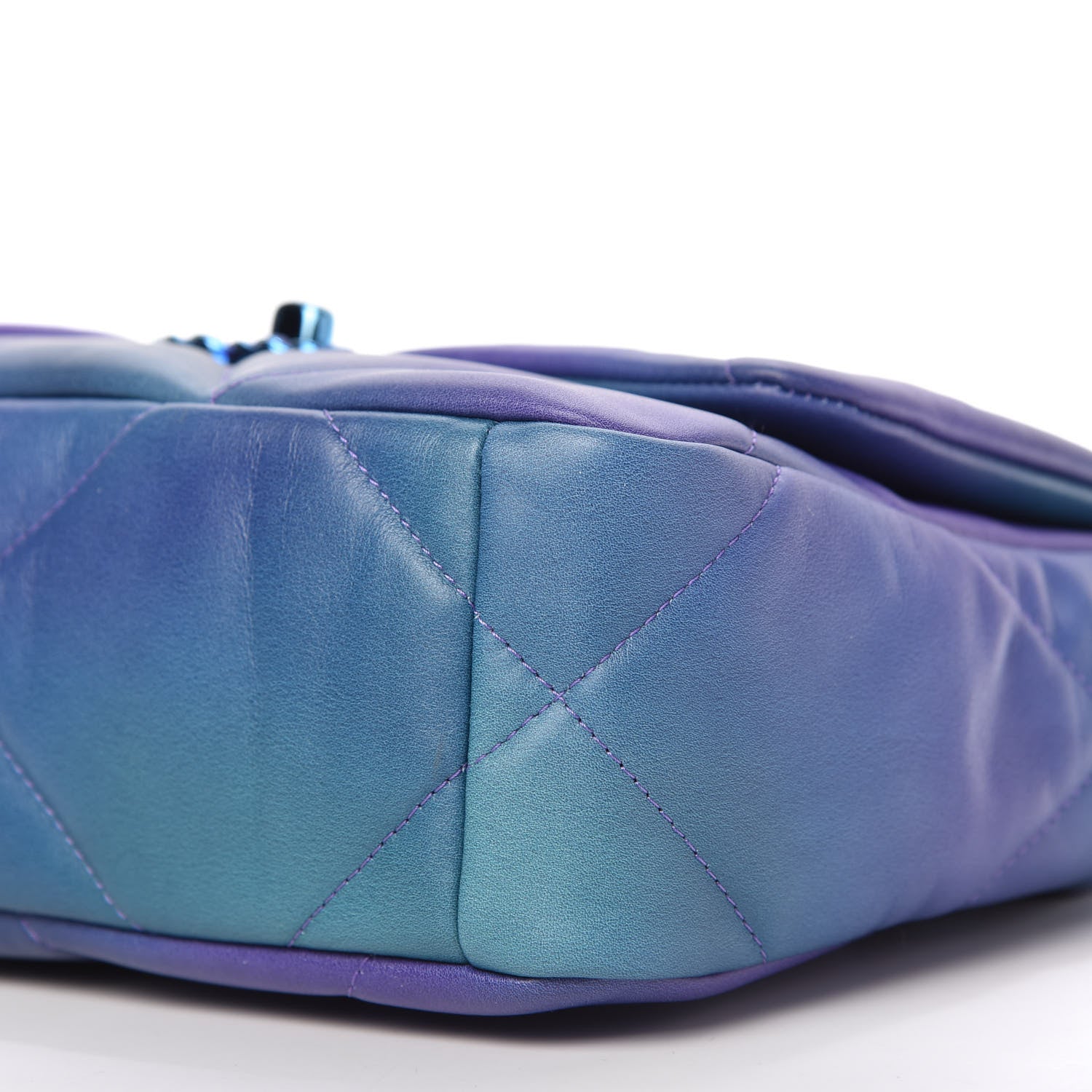 Chanel Tie Dye Calfskin Quilted Medium Chanel 19 Flap Blue Purple 7 of 10