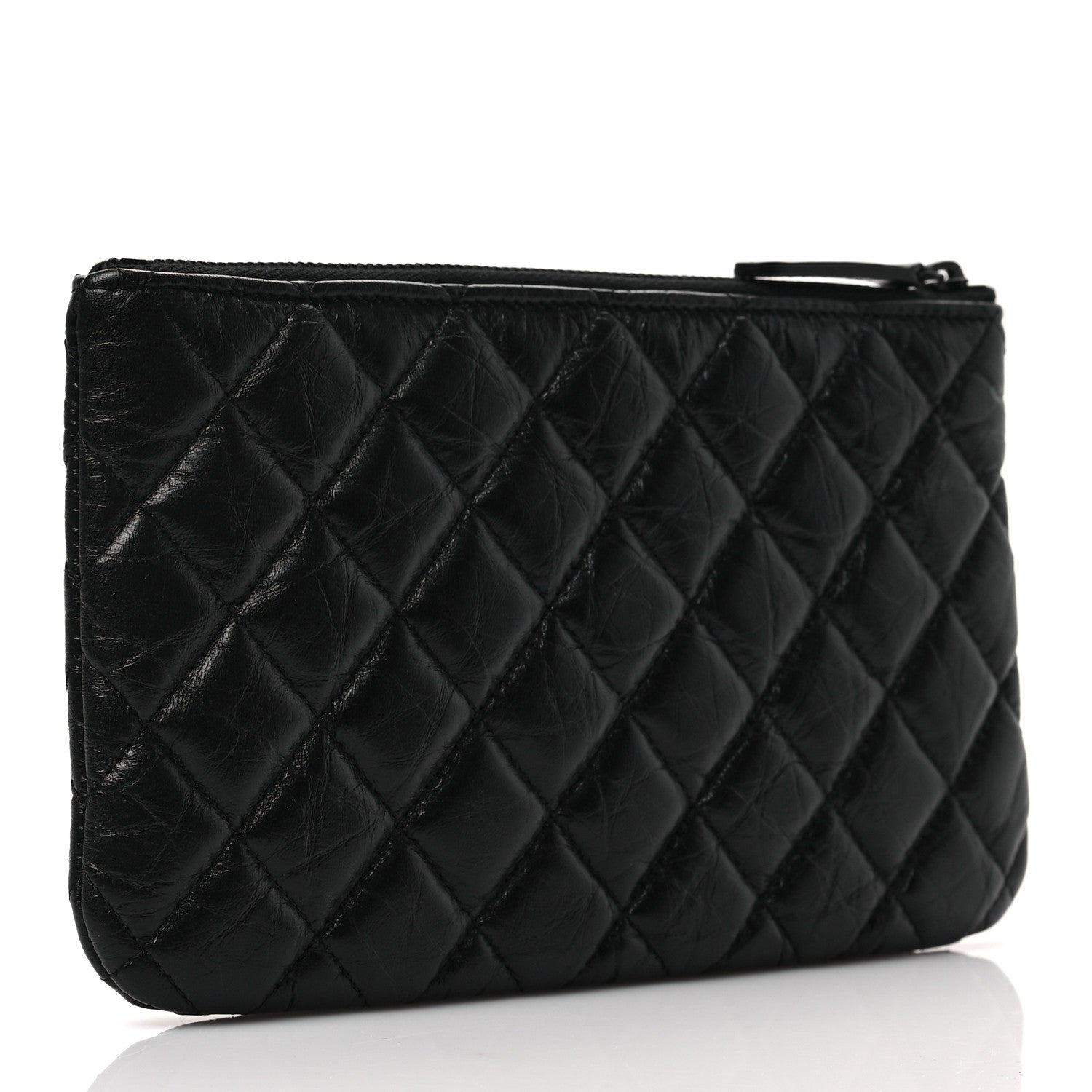 Chanel Aged Calfskin Quilted Medium Reissue Cosmetic Case So Black 3 of 7