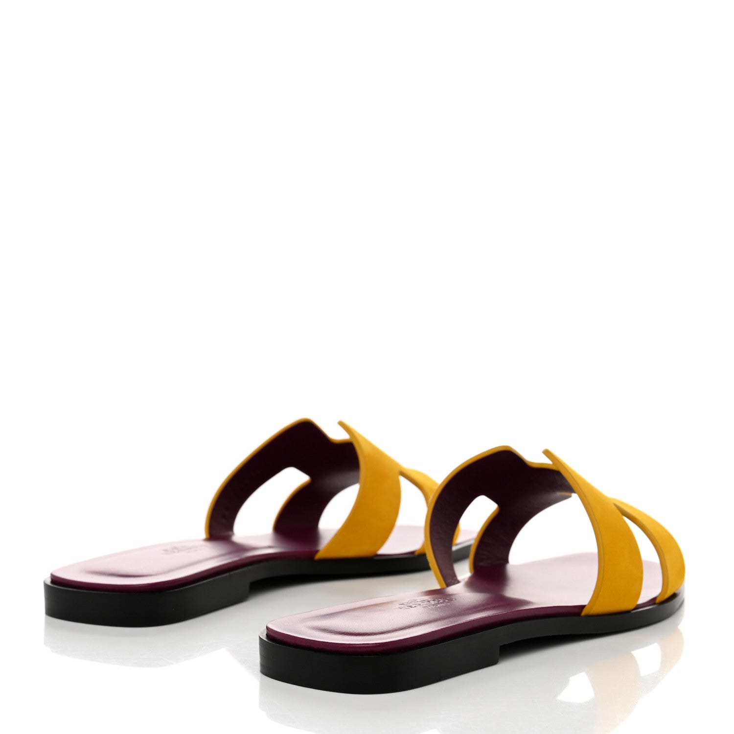 Hermes Suede Goatskin Oran Sandals 37 Jaune Topaze 37 Jaune Topaze 4 of 9