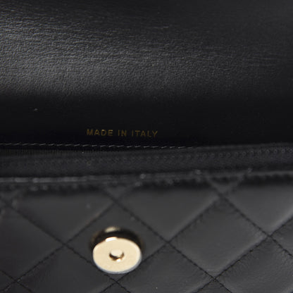 Chanel Calfskin Quilted Maxi Pearls Clutch With Chain Black 9 of 12